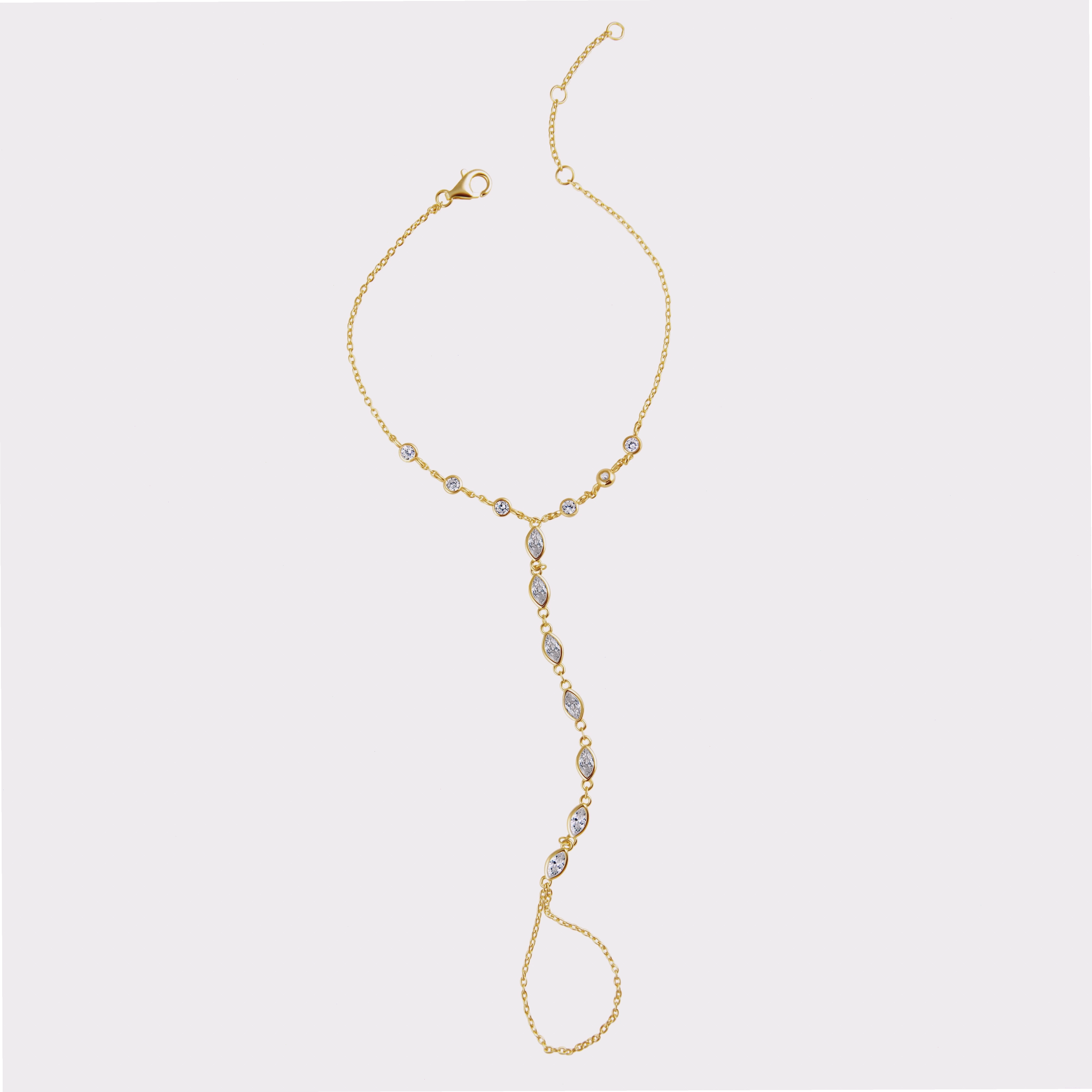 Vòng tay và body chain vàng đính đá CZ sang trọng
