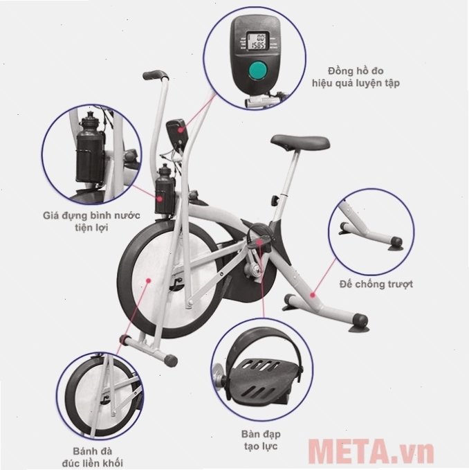 Xe đạp tập thể dục Air Bike MK98/MK369 với thiết kế hiện đại